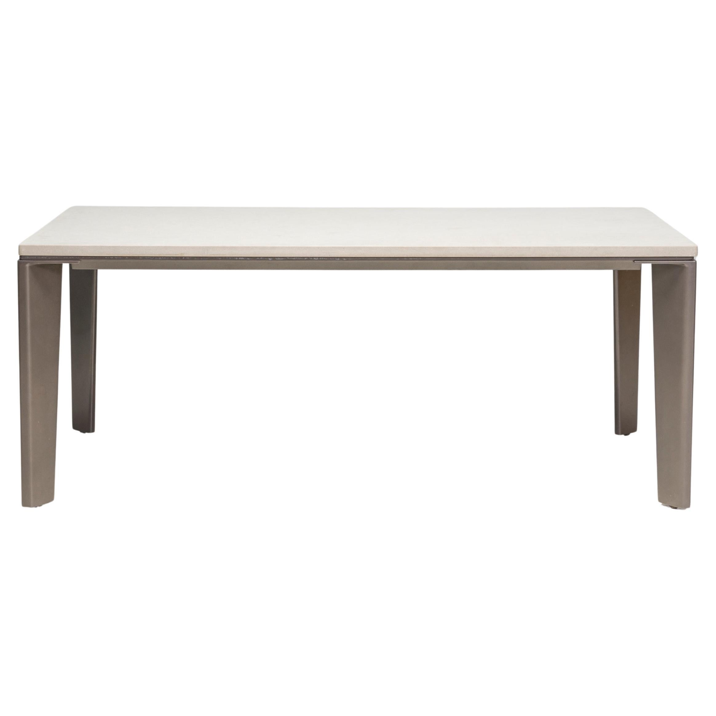  Holly Hunt Grey Keel Cement Outdoor Dining Table  For Sale