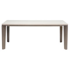 Used  Holly Hunt Grey Keel Cement Outdoor Dining Table 