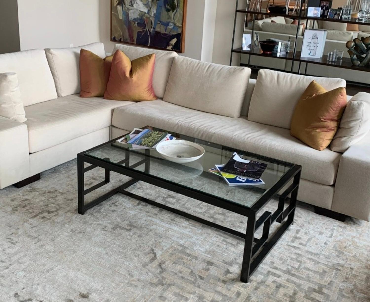 American Holly Hunt H-Cocktail Coffee Table in Aged Bronze Geometric Base, 2016, France. For Sale