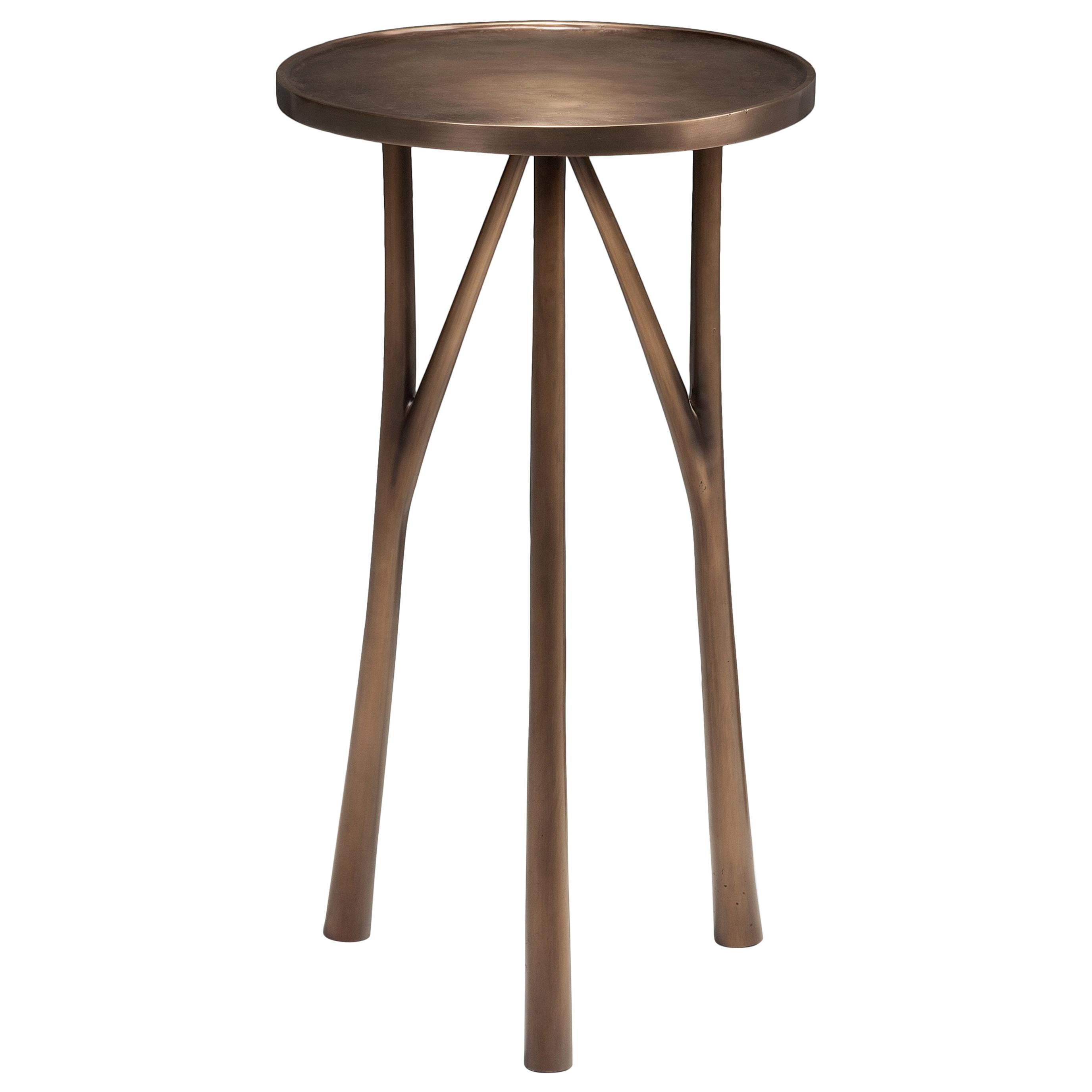 HOLLY HUNT Juniper Round Table in Bronze Monument Light Bronze Patina Finish