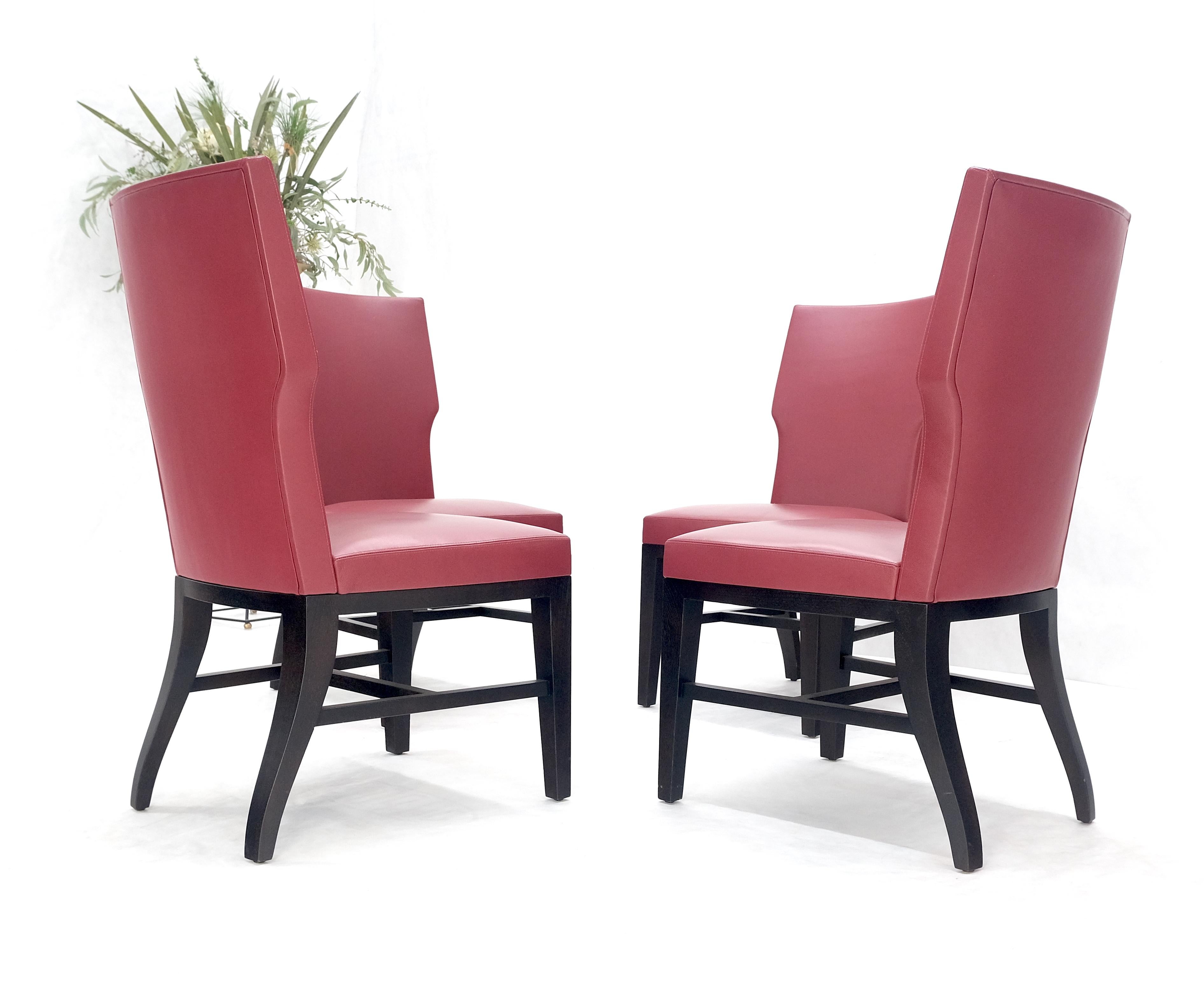 Holly Hunt Large 6' Diameter Round Ebonized Table Oak 4 Chairs Dining Set MINT! 11