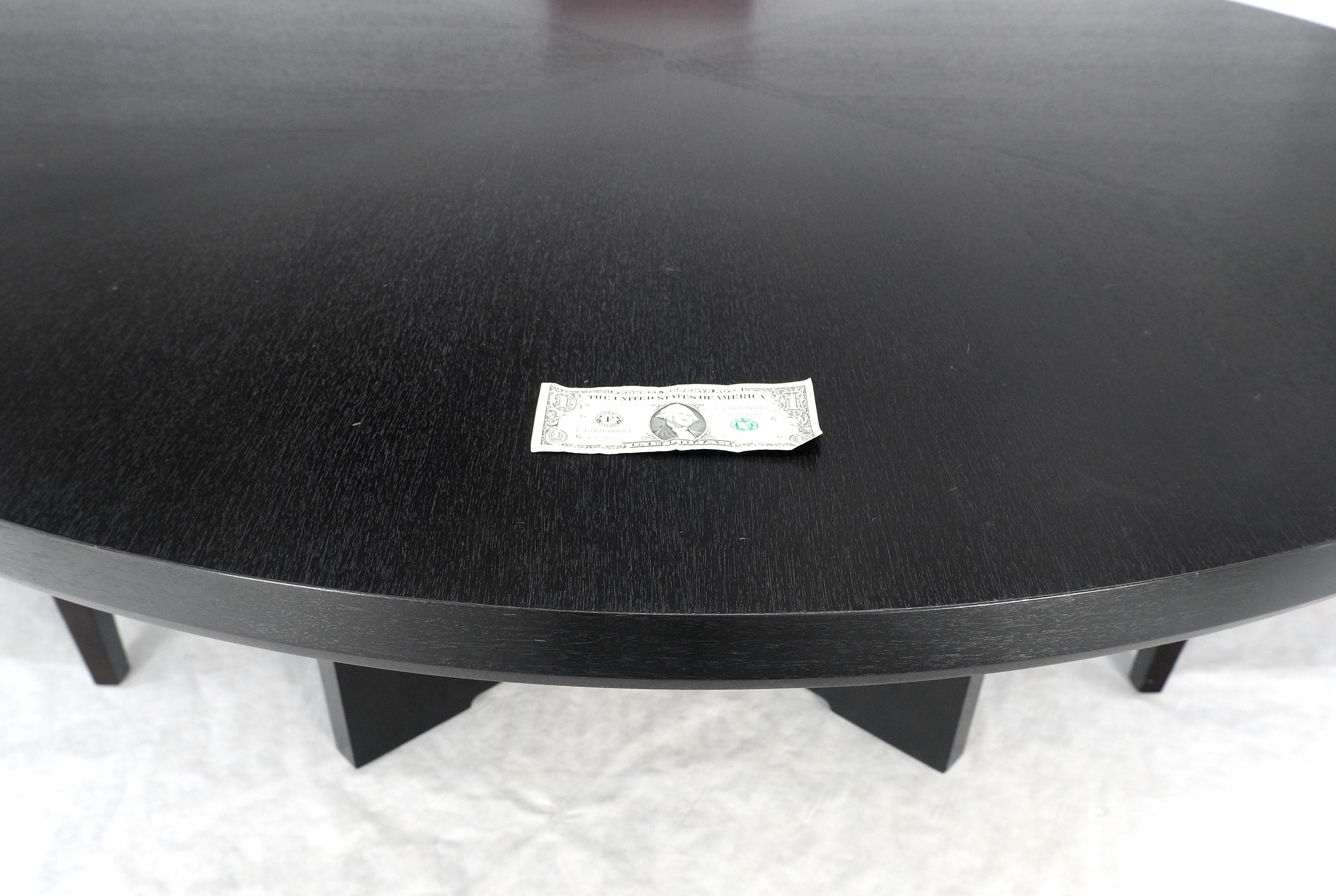 American Holly Hunt Large 6' Diameter Round Ebonized Table Oak 4 Chairs Dining Set MINT!
