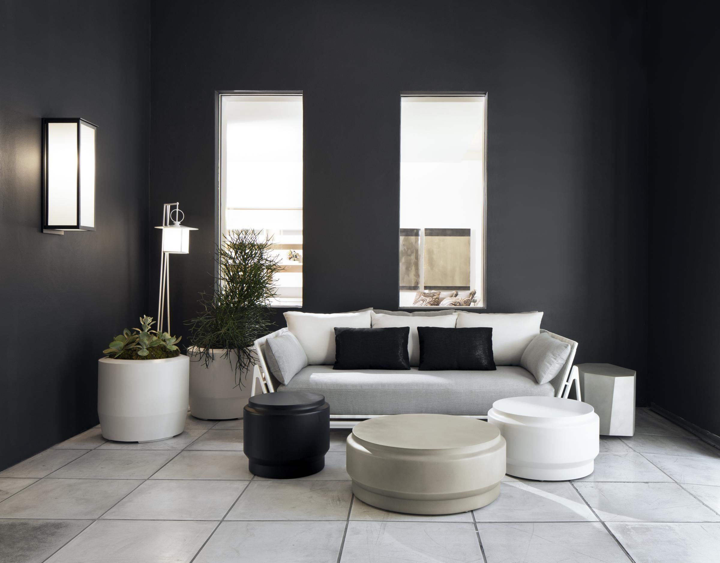 Modern HOLLY HUNT Lotus Extra-Large Circular Table in Copper Hollow Cast Concrete