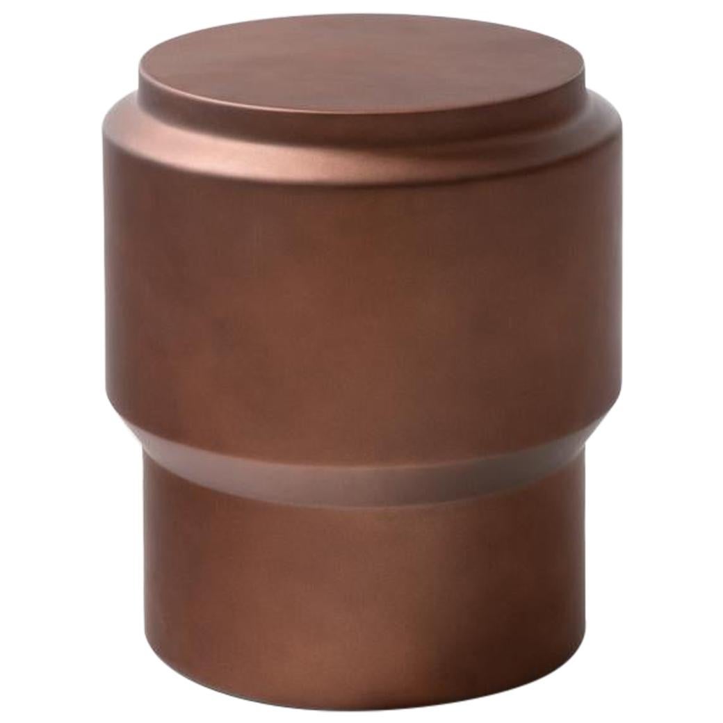 HOLLY HUNT Lotus Small Circular Table in Copper Hollow Cast Concrete