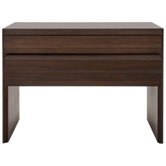 HOLLY HUNT Louvered Bedside Table in Dark Walnut Finish