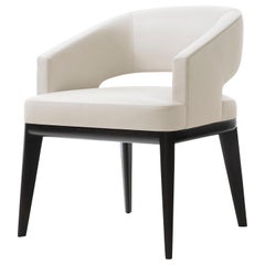 HOLLY HUNT Minerva Dining Chair in Walnut Black Magic and South Cape Upholstery