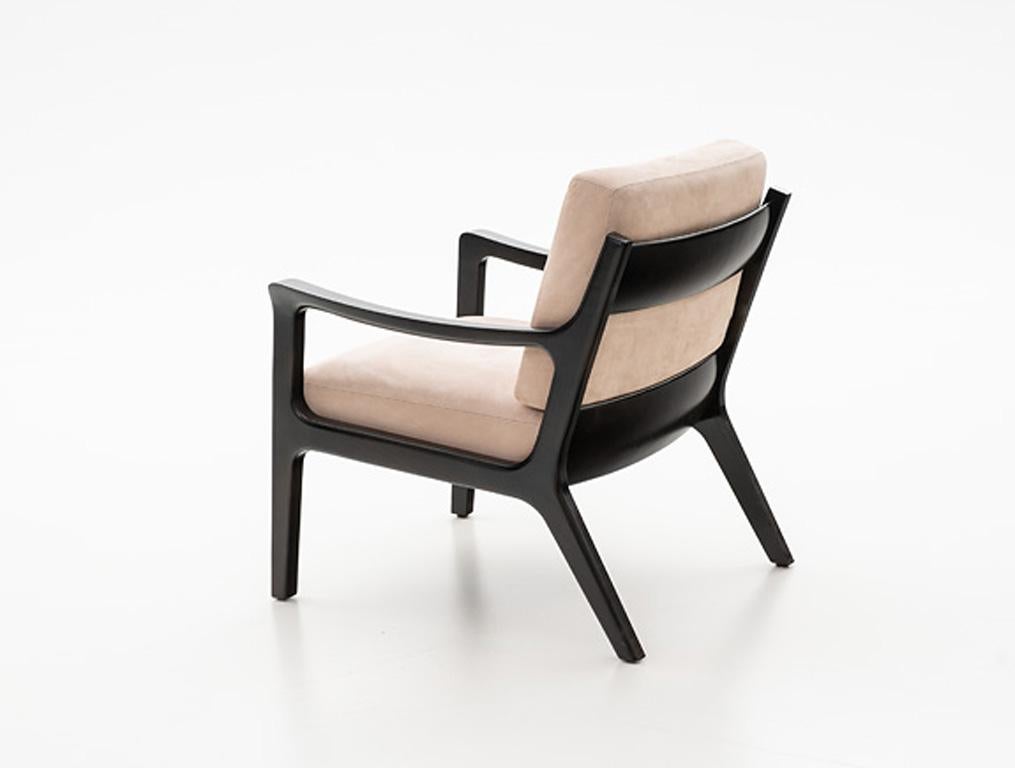 Modern HOLLY HUNT No. 27 Chair with Walnut Legs and Pink Upholstery