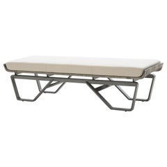 HOLLY HUNT Outdoor Meduse Bench with Oyster Base Finish & Canvas