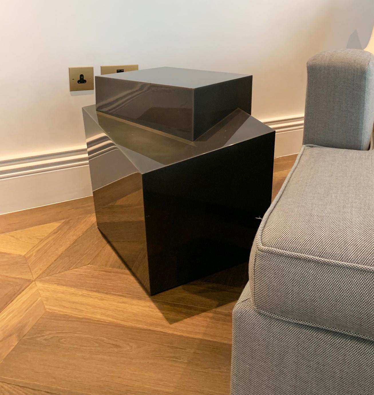 American Holly Hunt 'Pyrite' Side Table in Patinated Steel by Stefan Gulassa
