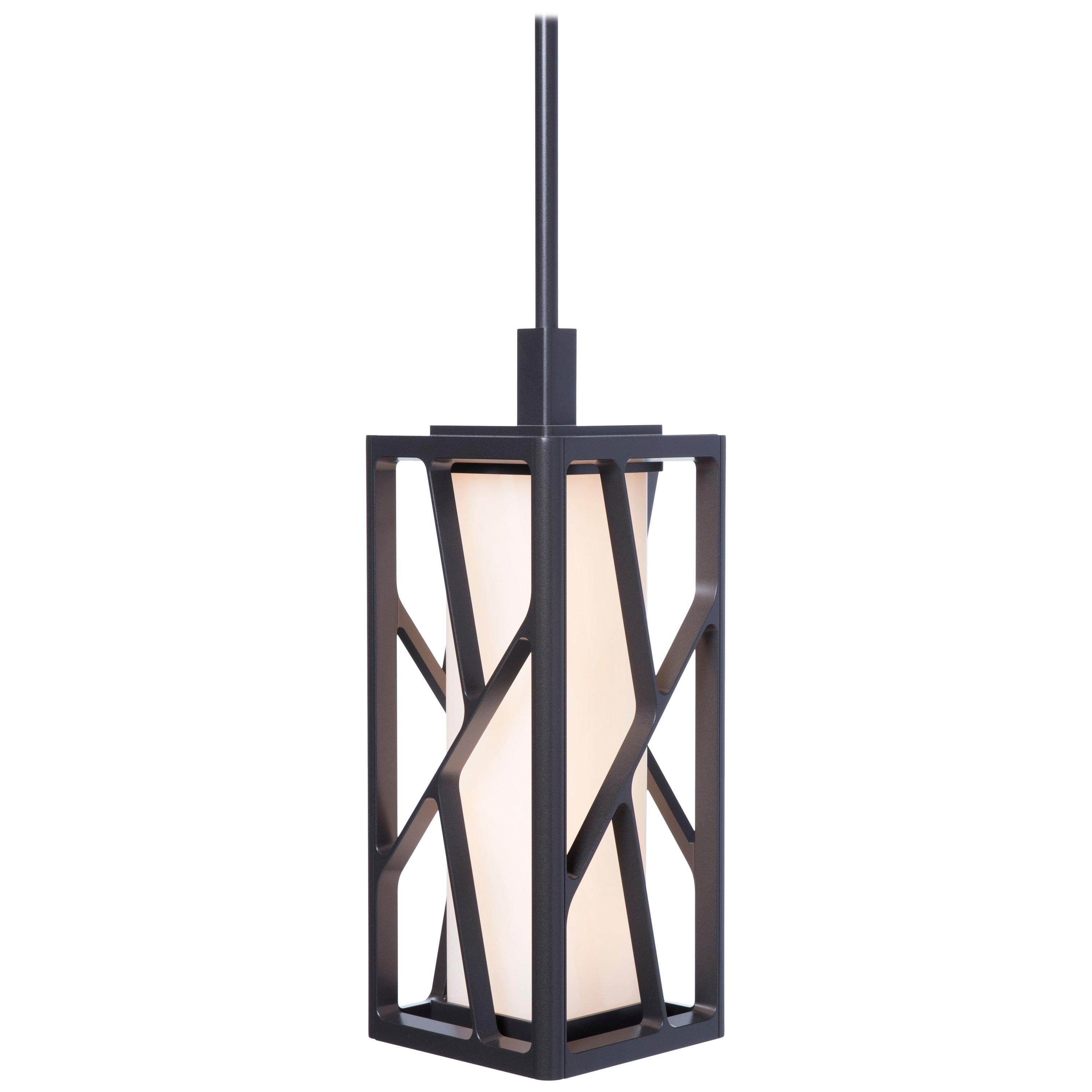 HOLLY HUNT Reef LED Pendant in Aluminum Structure with Obsidian Finish