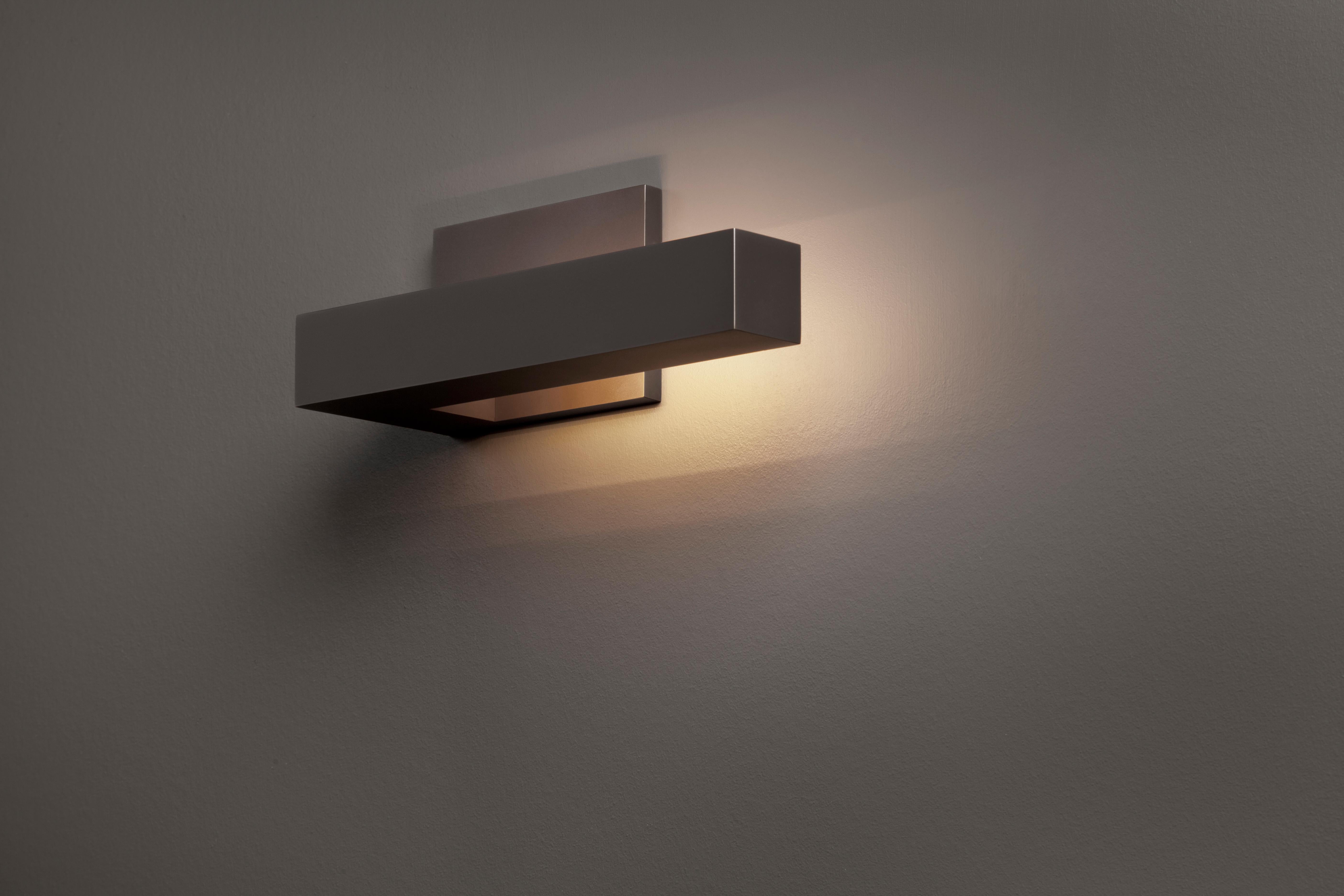 Modern HOLLY HUNT Right Facing Bar Wall Sconce in Medium Bronze Patinated Finish