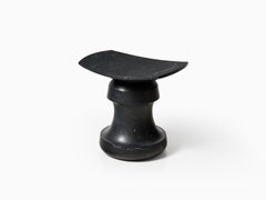 HOLLY HUNT ROI Stool in Nero Marquina Marble Base and Top
