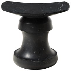 HOLLY HUNT ROI Stool in Nero Marquina Marble Base and Top