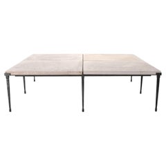 Holly Hunt Rue de Seine Limestone and Iron Cocktail Table 5 Ft