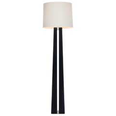 HOLLY HUNT Sequoia Floor Lamp with Polished Nickel Shade and Walnut Base