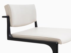 HOLLY HUNT Shadow Counter Stool in Aluminum Frame with Stingray Leather Finish