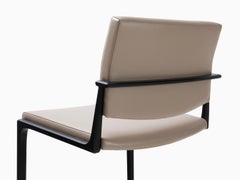 HOLLY HUNT Shadow Dining Chair in Aluminum Frame with Leather Upholstered Seat