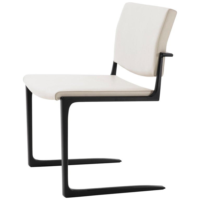 HOLLY HUNT Shadow dining chair with aluminum frame and stingray leather, new