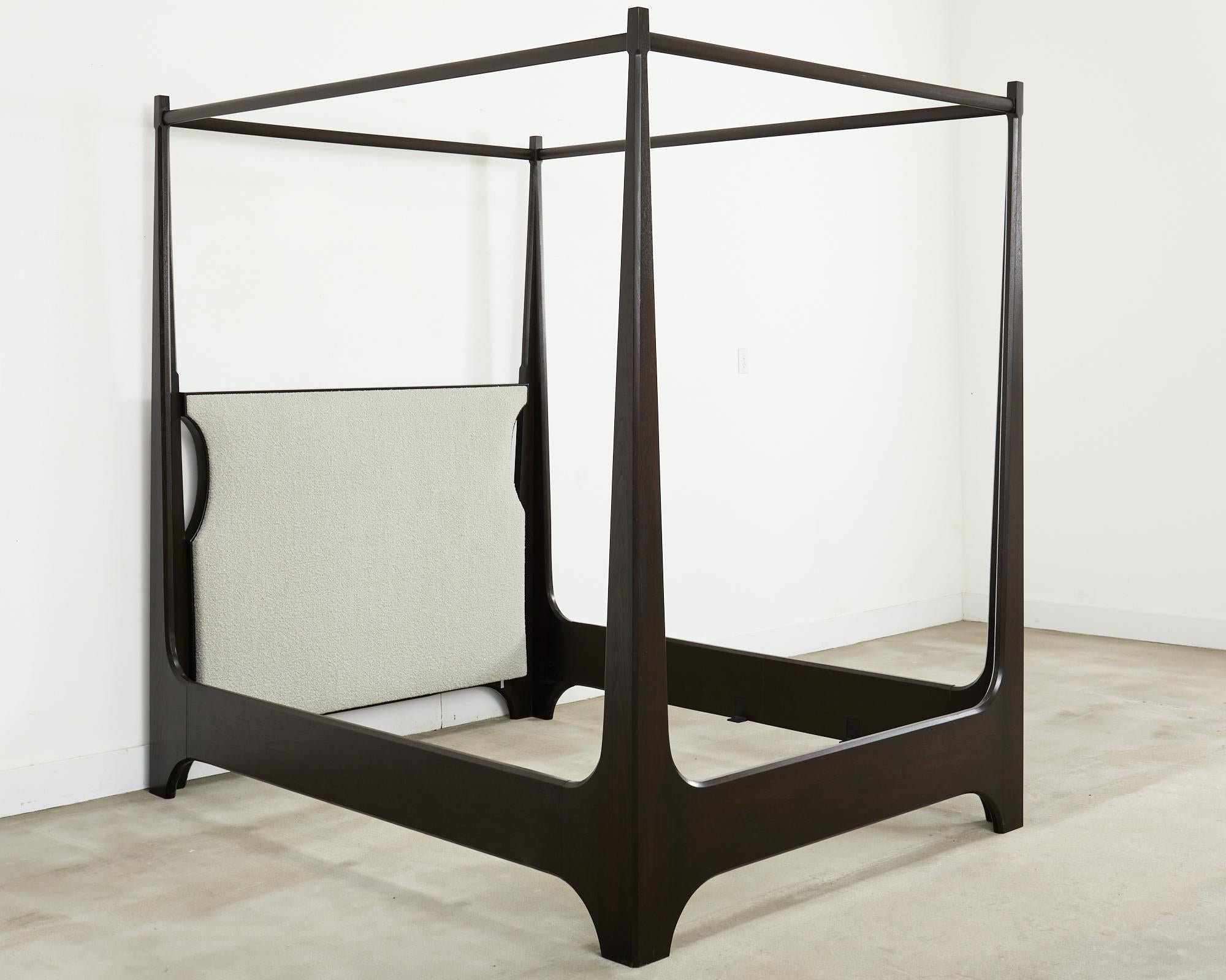 Modern Holly Hunt Sorraia Queen Size Walnut Canopy Bed For Sale