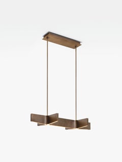 HOLLY HUNT Spanning Hanging Light with Light Bronze Patina Finish