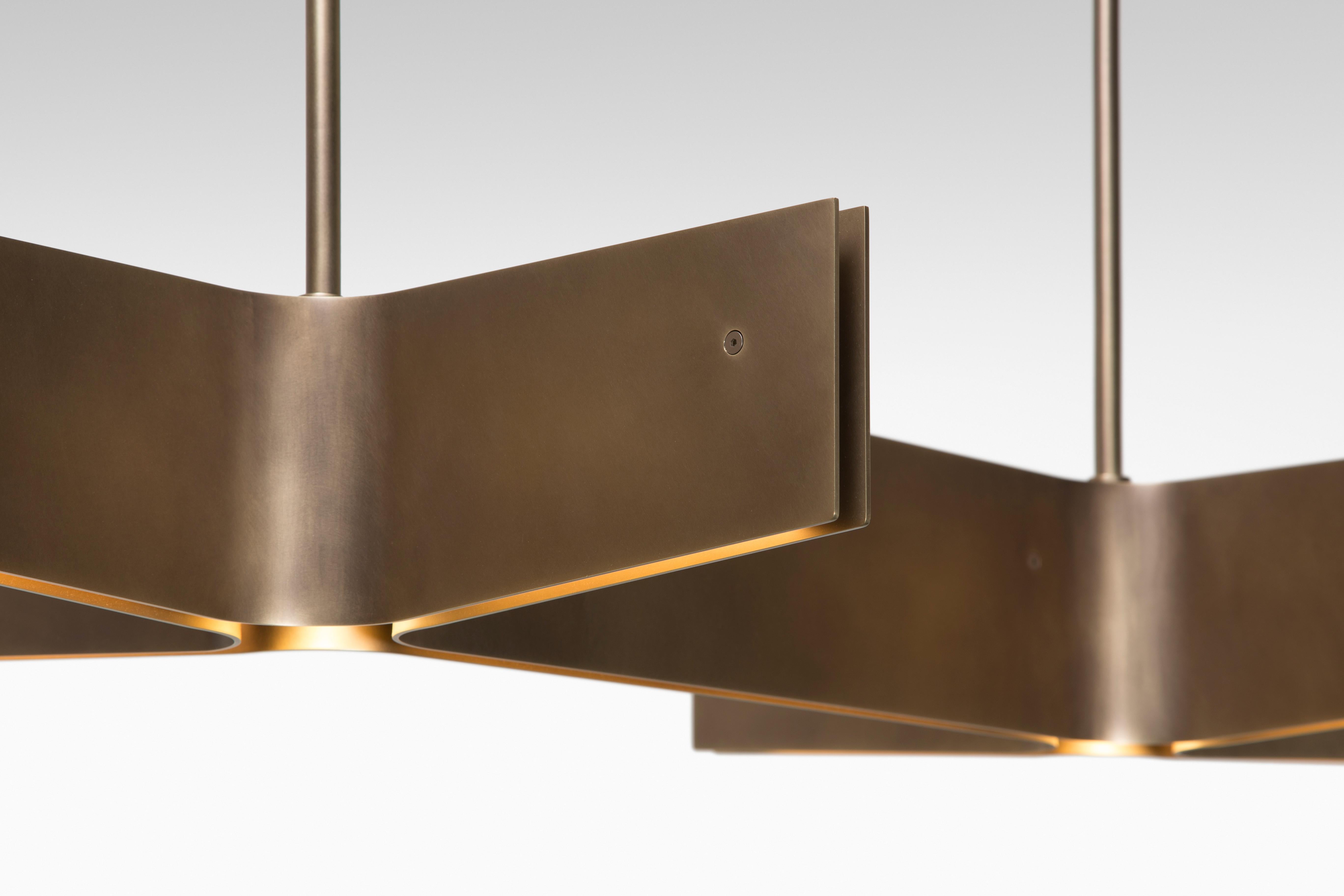 American HOLLY HUNT Spanning Hanging Light with Light Bronze Patina Finish