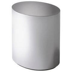 HOLLY HUNT Vulcan Side Table in Metal Polished Stainless Steel Finish