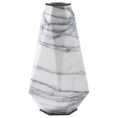 HOLLY HUNT Warrior Large Slovenia Marble & Stainless Steel Vase by Eva Fehren