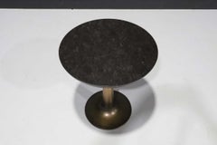 Holly Hunt's Martini Side Table in Bronze and Stone