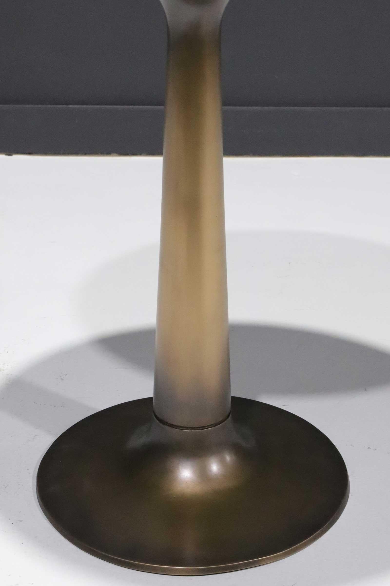 American Holly Hunt's Martini Side Table in Bronze and Stone