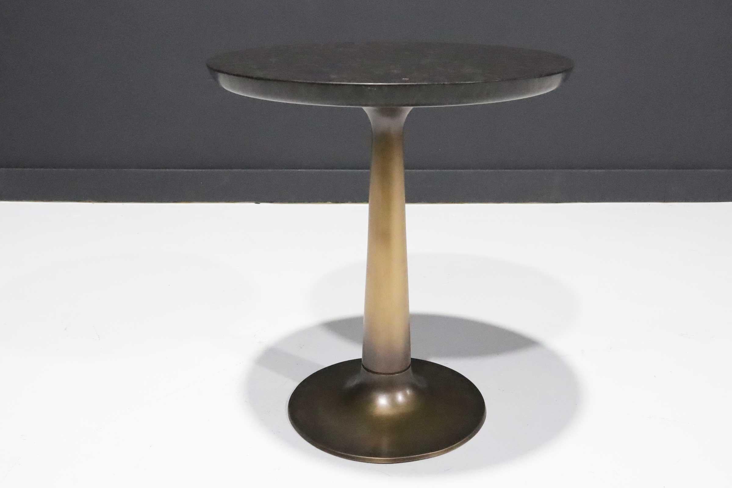 Holly Hunt's Martini Side Table in Bronze and Stone In Good Condition In Dallas, TX