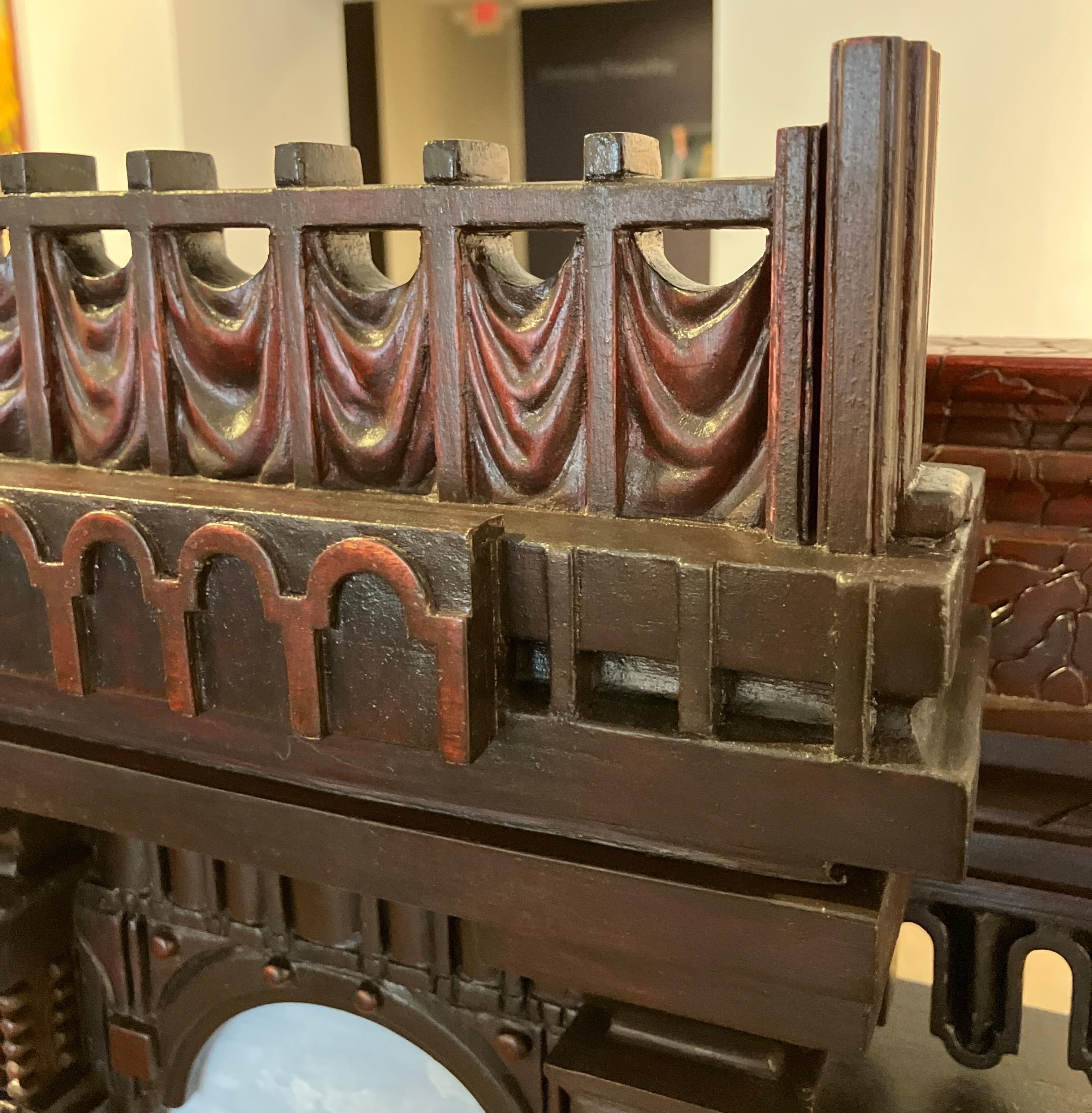 Hand Carved Wood, Assembled Sculpture, Hand Painted Landscapes, Wall Hanging For Sale 3