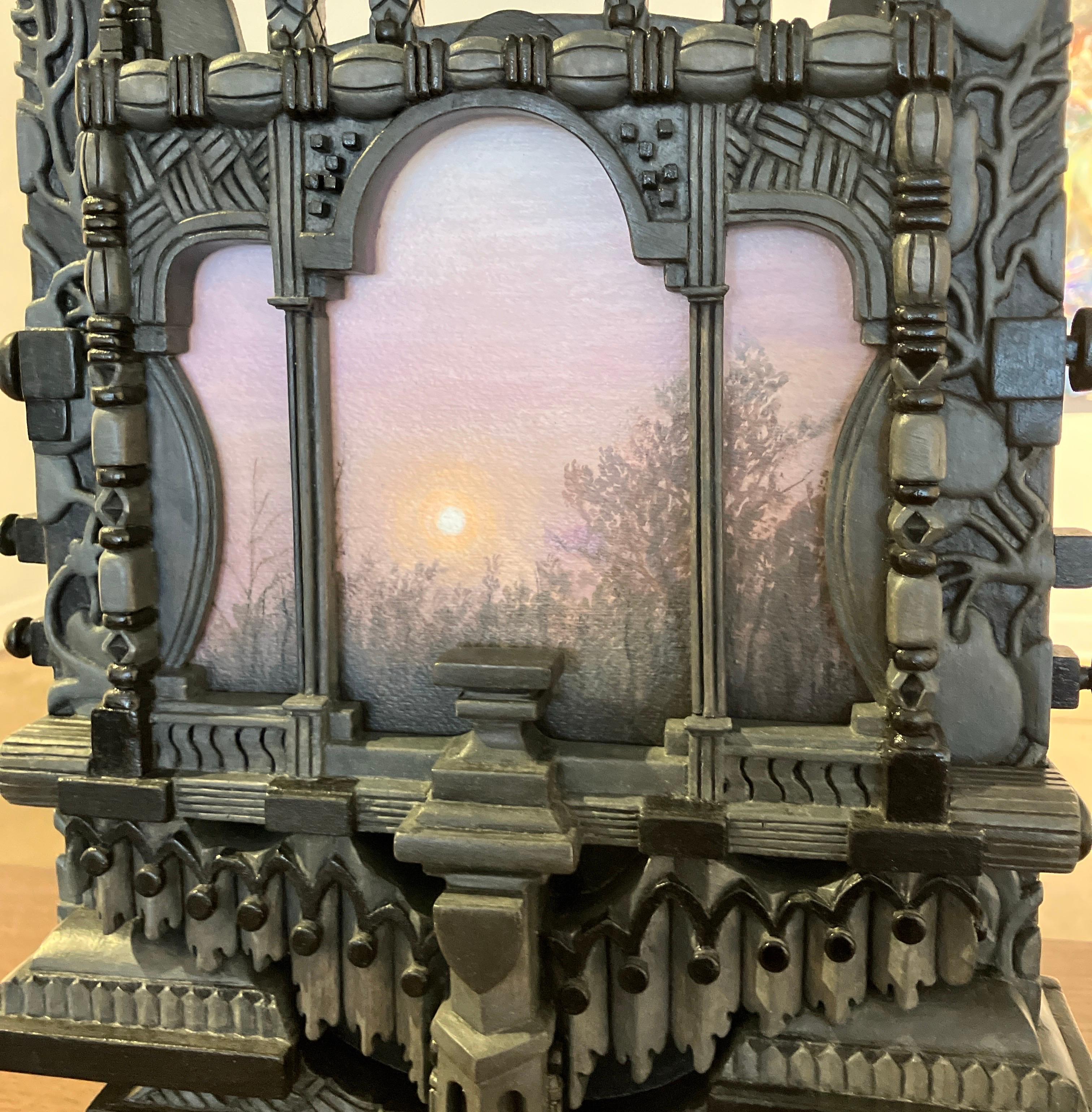 Hand Carved Wood, Assembled Sculpture, Landscape, Wall Hanging, Holly Lane For Sale 2