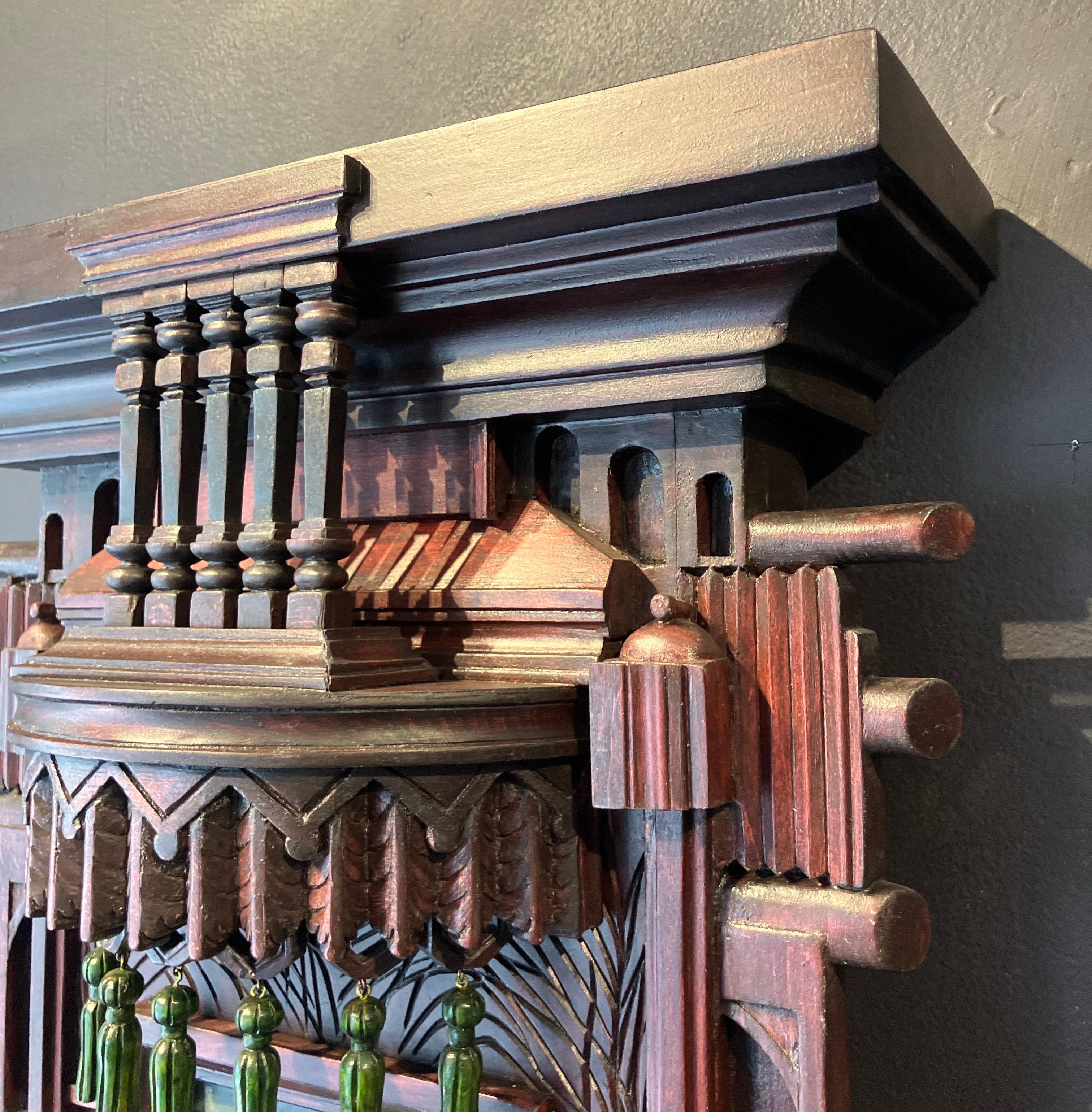 Legno intagliato a mano, scultura assemblata, paesaggio, applique, Holly Lane's in vendita 6