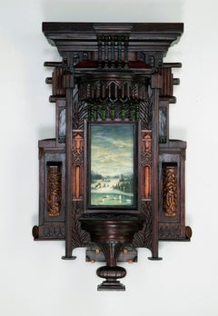 Handgeschnitztes Holz, zusammengesetzte Skulptur, Landschaft, Wandbehang, Holly Lane's