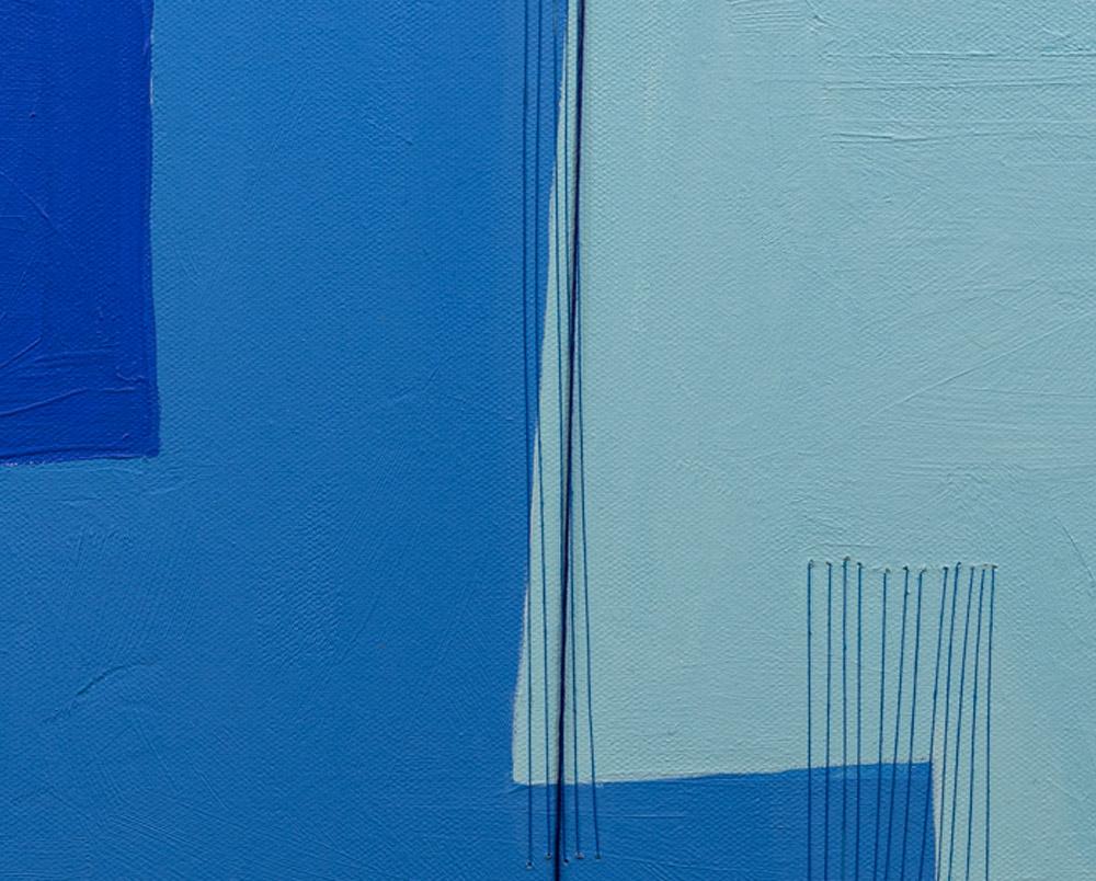 Teilweise bewölkt 39 (Abstraktes Gemälde) (Blau), Abstract Painting, von Holly Miller