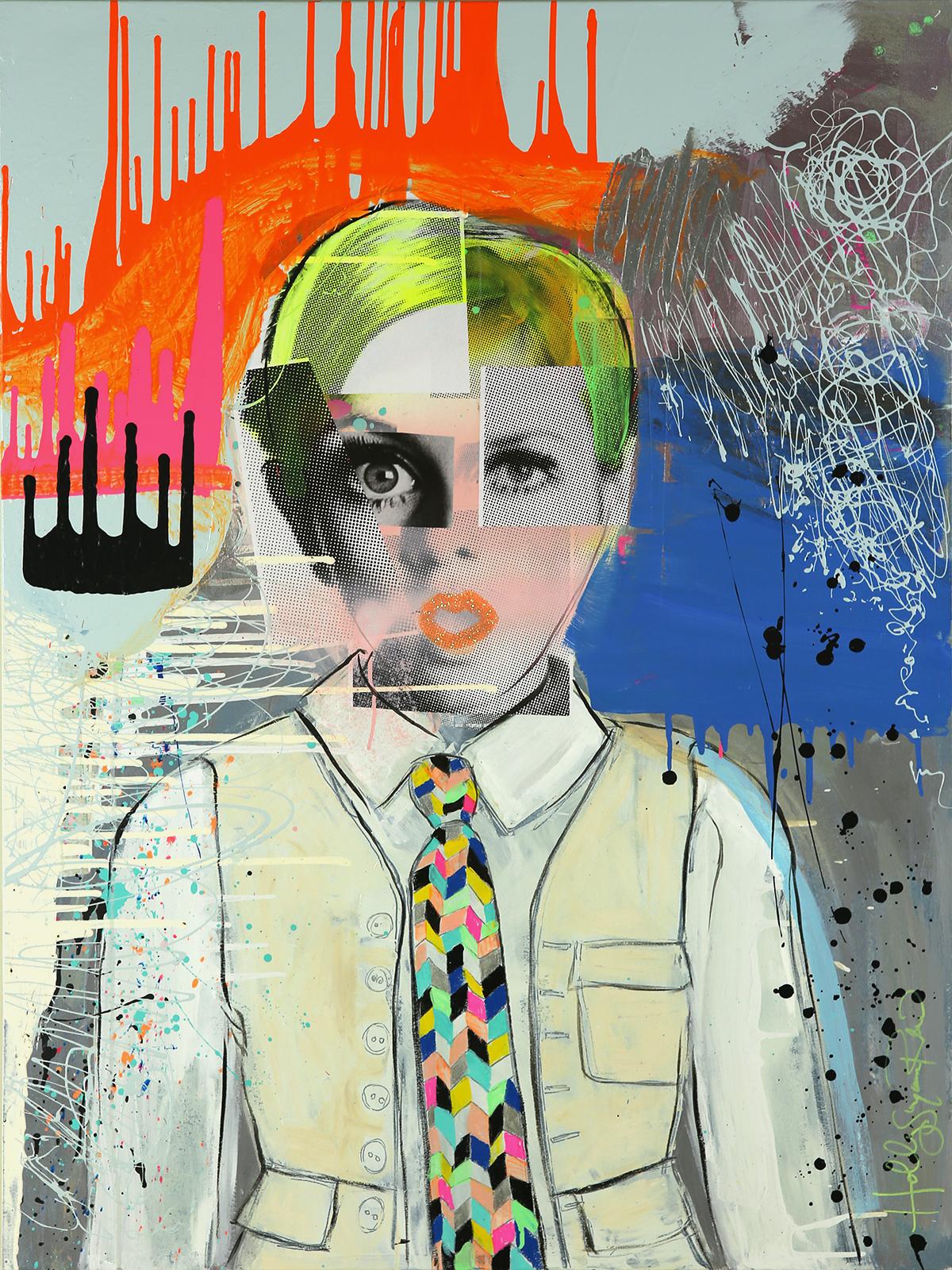 Holly Suzanne Rader Portrait Painting - WTF Twiggy