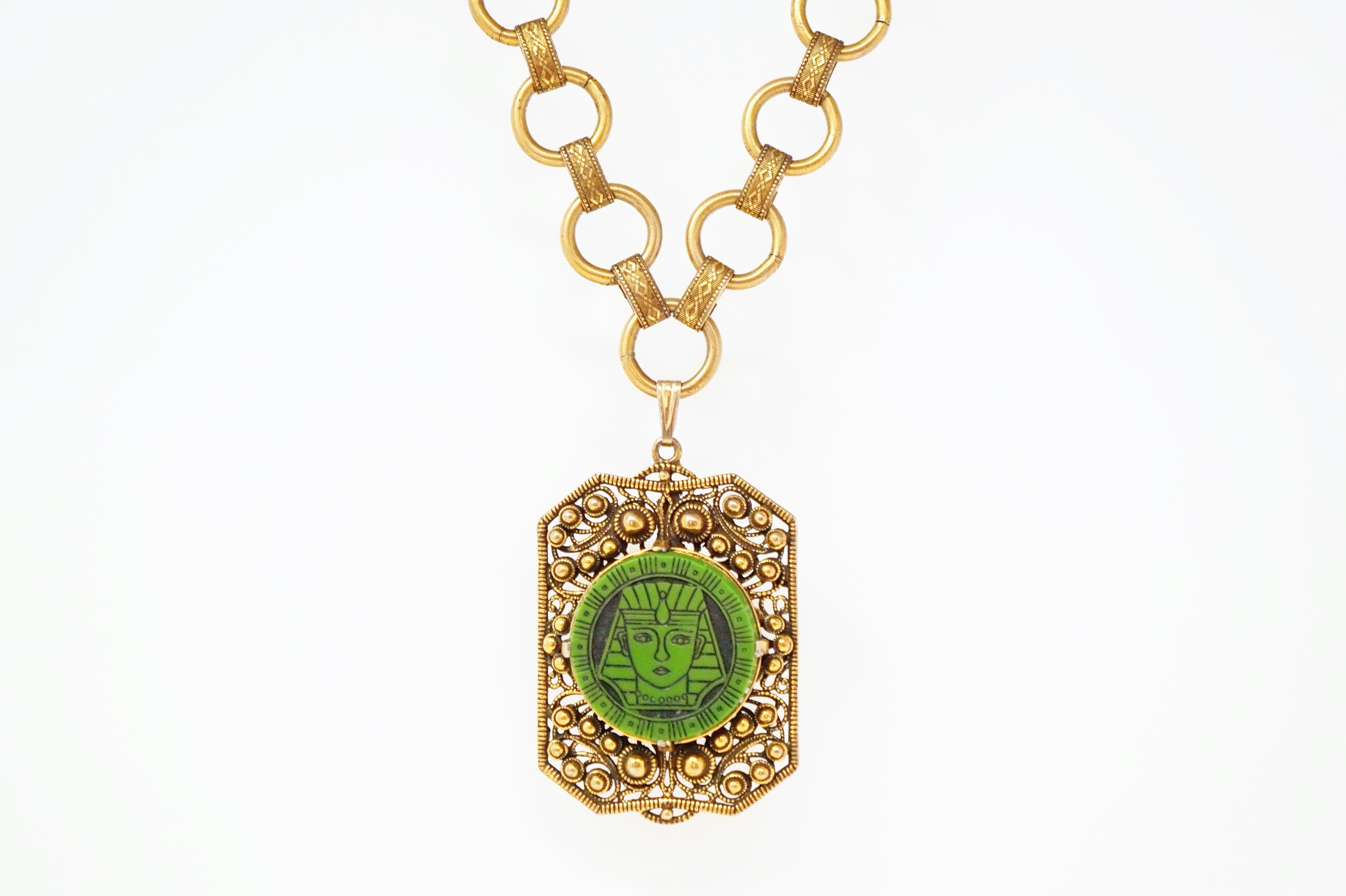 Hollycraft Collier de bijoux fantaisie néo-égyptien surdimensionné, années 1960 en vente 5
