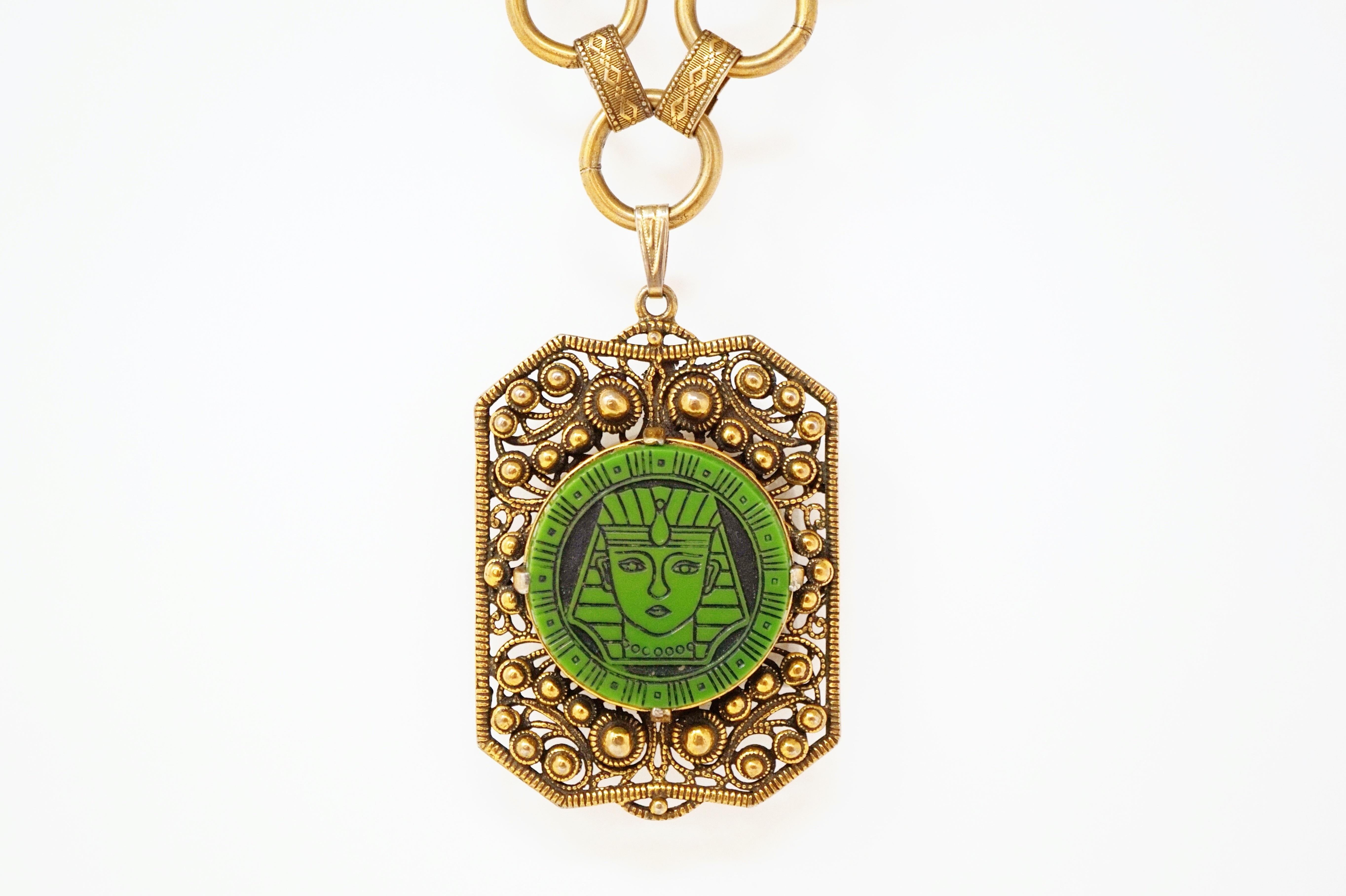 Hollycraft Collier de bijoux fantaisie néo-égyptien surdimensionné, années 1960 en vente 7