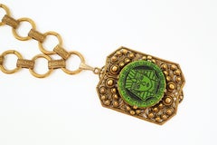 Hollycraft Ägyptisches Revival Statement-Kostüm-Schmuck-Halskette, ca. 1960er Jahre