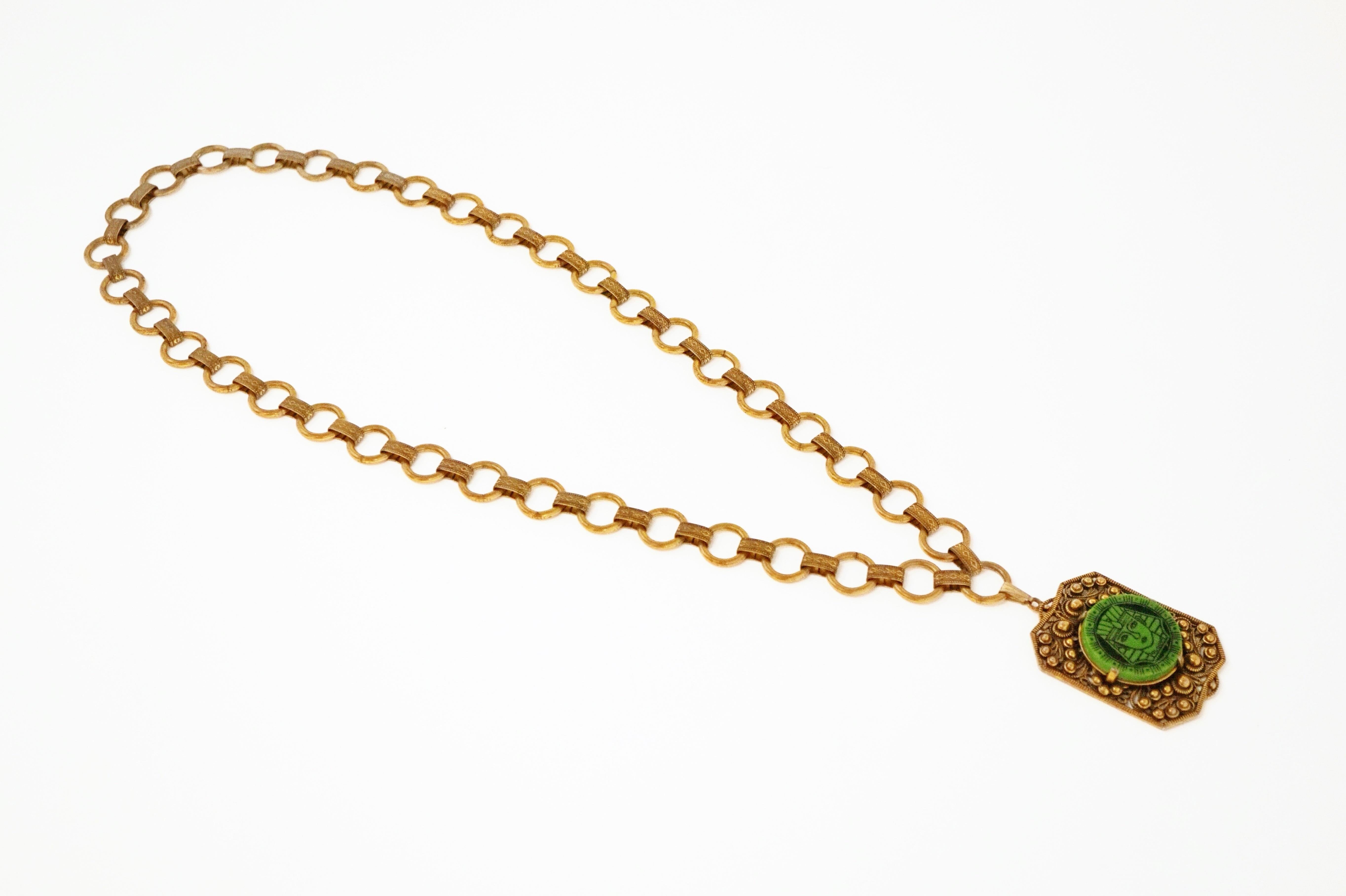 Hollycraft Collier de bijoux fantaisie néo-égyptien surdimensionné, années 1960 en vente 1