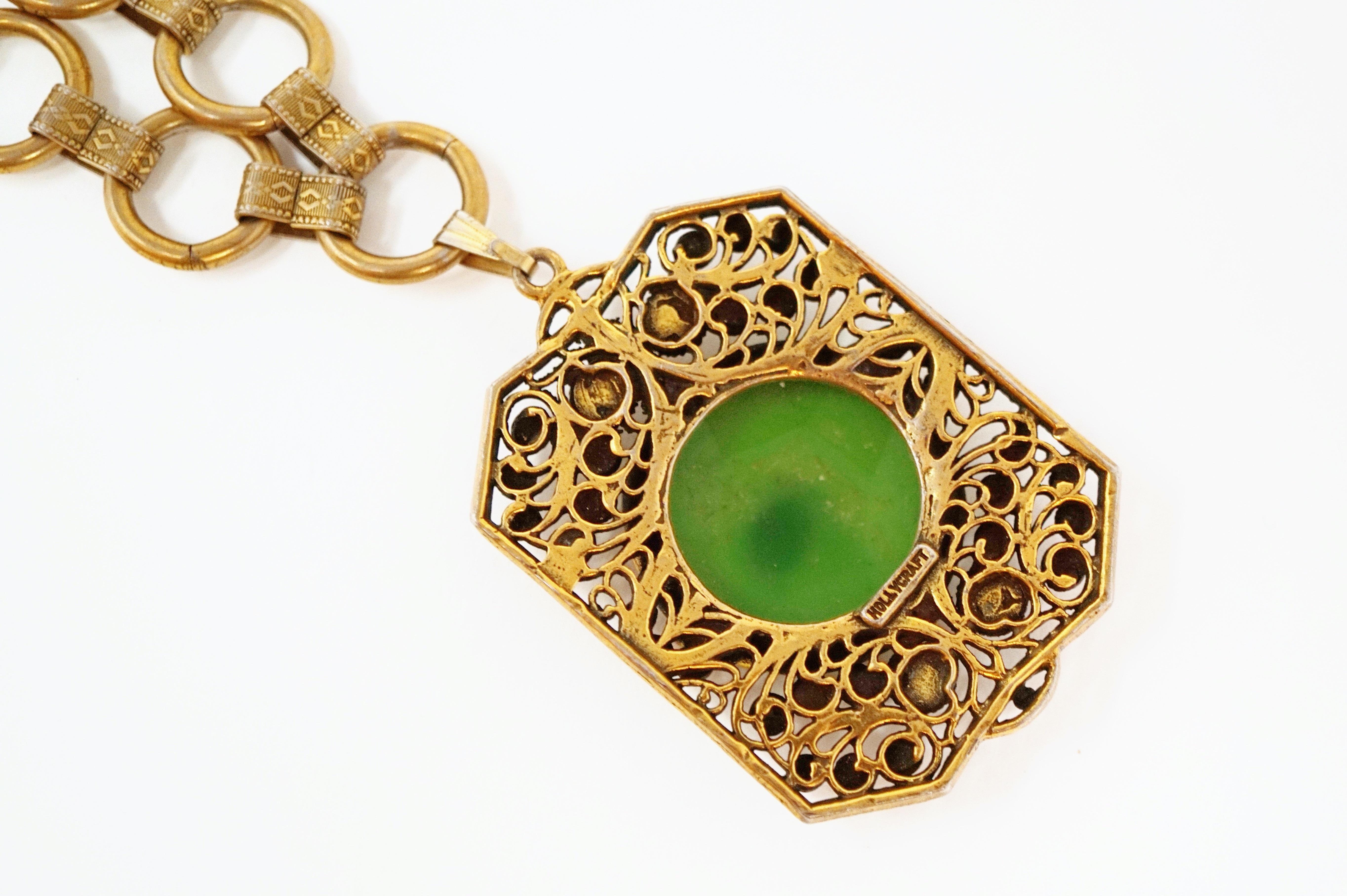Hollycraft Collier de bijoux fantaisie néo-égyptien surdimensionné, années 1960 en vente 4