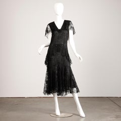 Holly's Harp Vintage Black Lace Flapper Dress