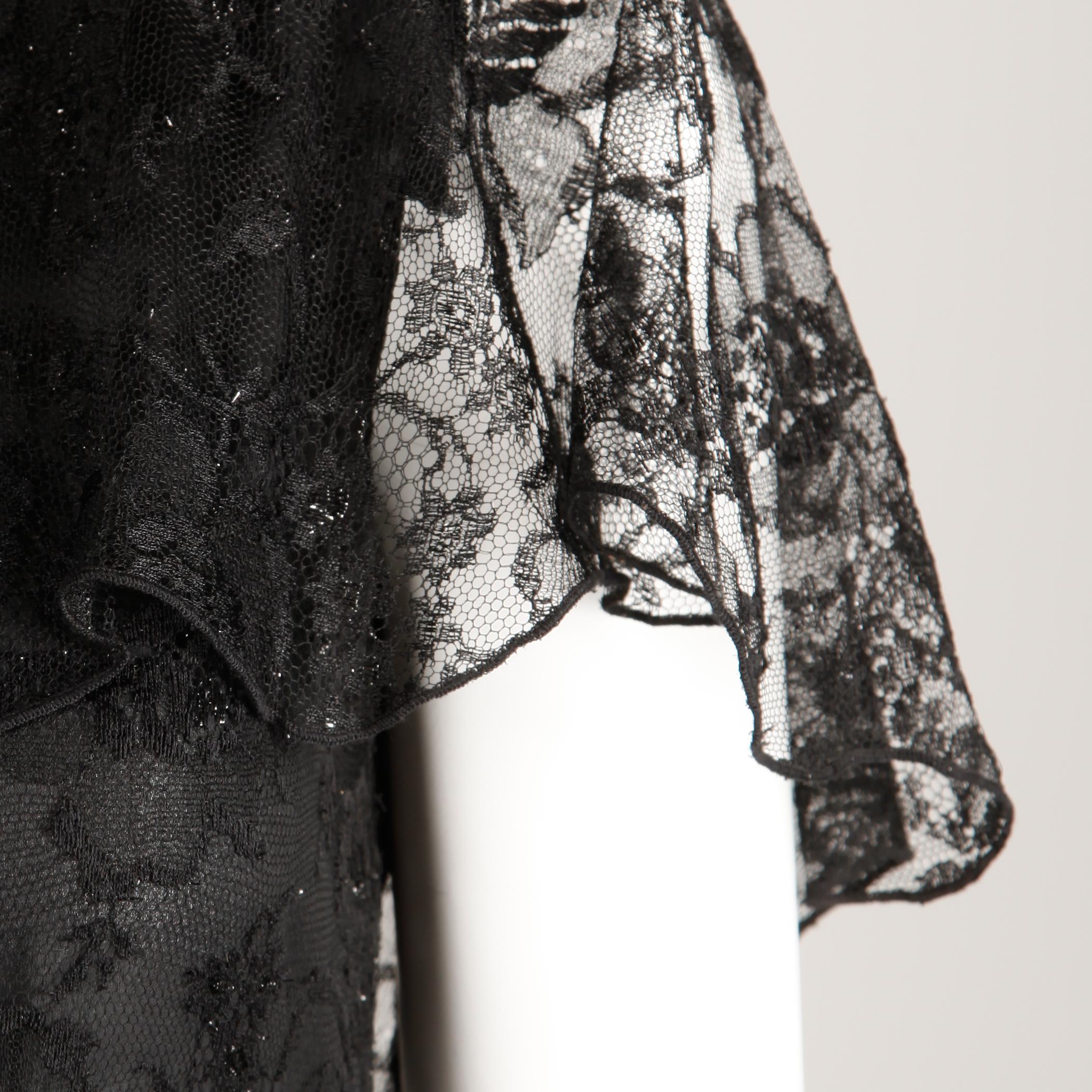 Women's Holly's Harp Vintage Black Lace Flapper Dress