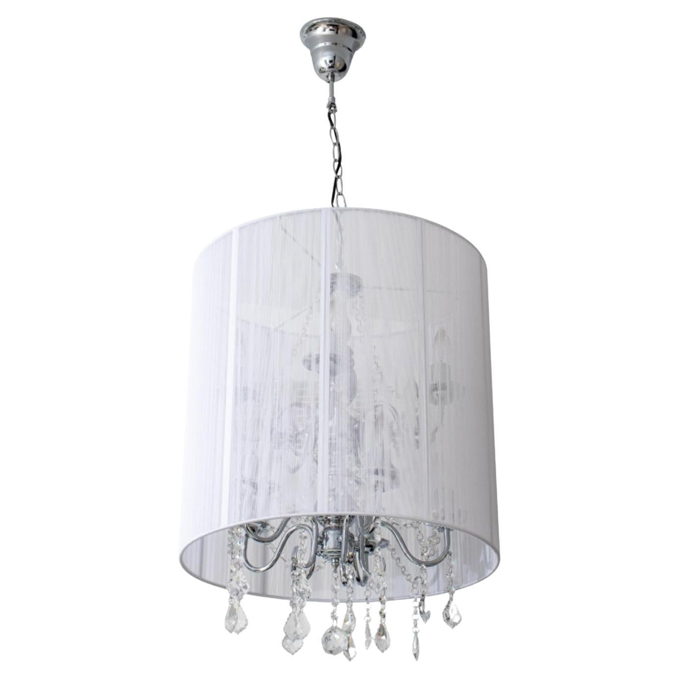 Hollywood Glam 10-Arm Chandelier with String Shade