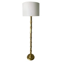 Hollywood Glam Brass Faux Bamboo Highly Stylized Floor Lamp