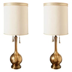 Vintage Hollywood Glam Gold Lamps