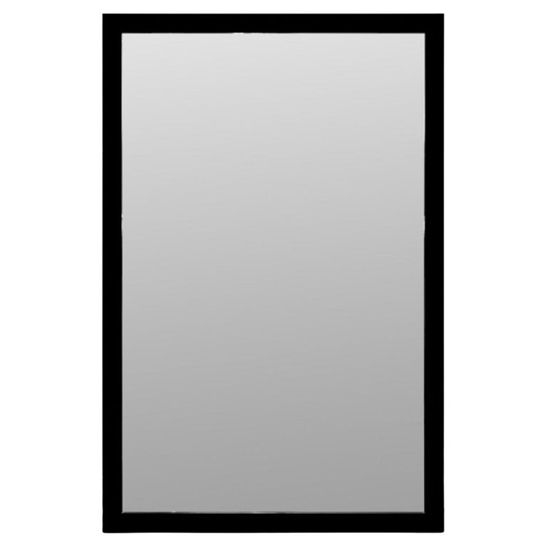 Hollywood Glam Monumental Black Lacquer Mirror For Sale at 1stDibs