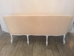 Hollywood Glam Painted Rope Twist & Tassel Settee with New Cream Duck Upholstery
