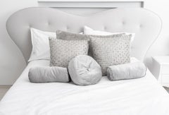 Hollywood Glam Silvered Pearl Gray Velvet Bed Frame