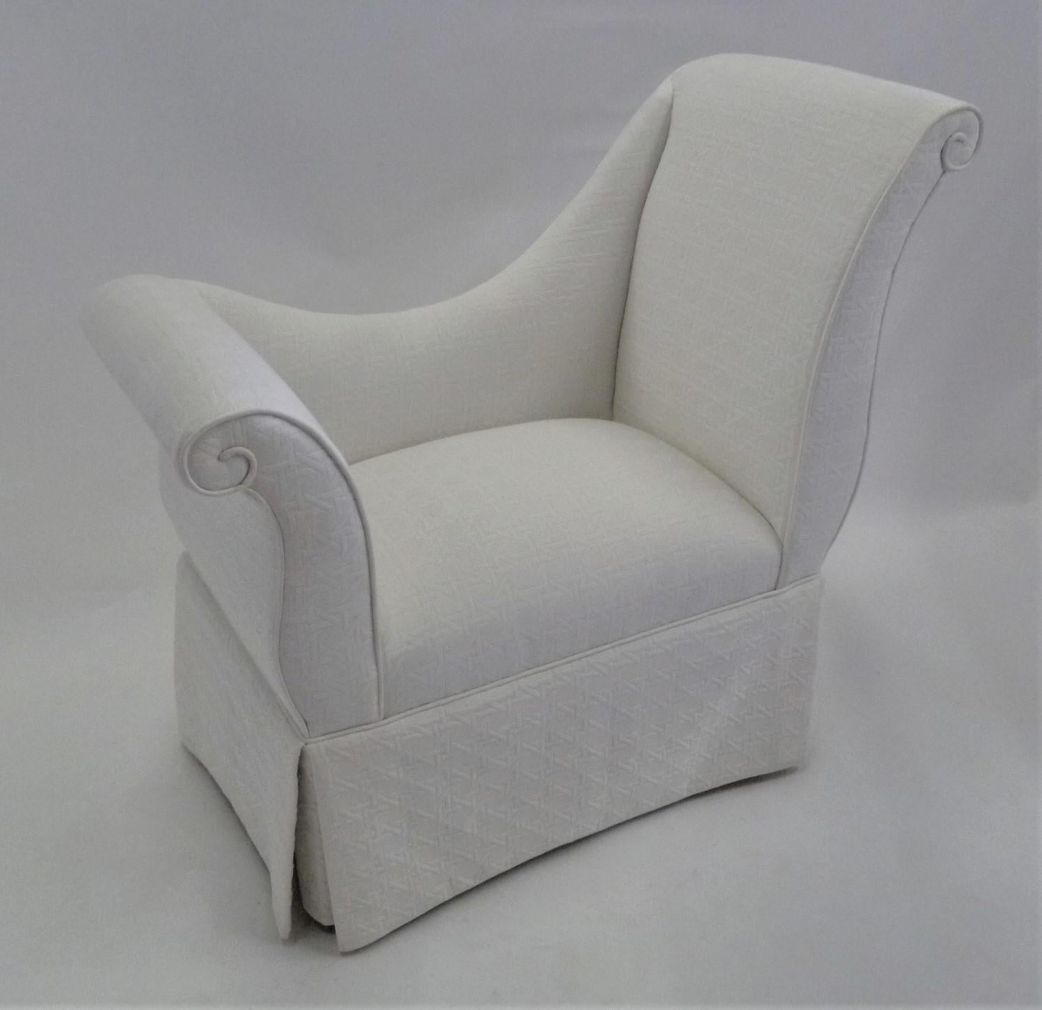 Hollywood Glamour Boudoir Chair or Vanity Bench In Good Condition In Miami, FL